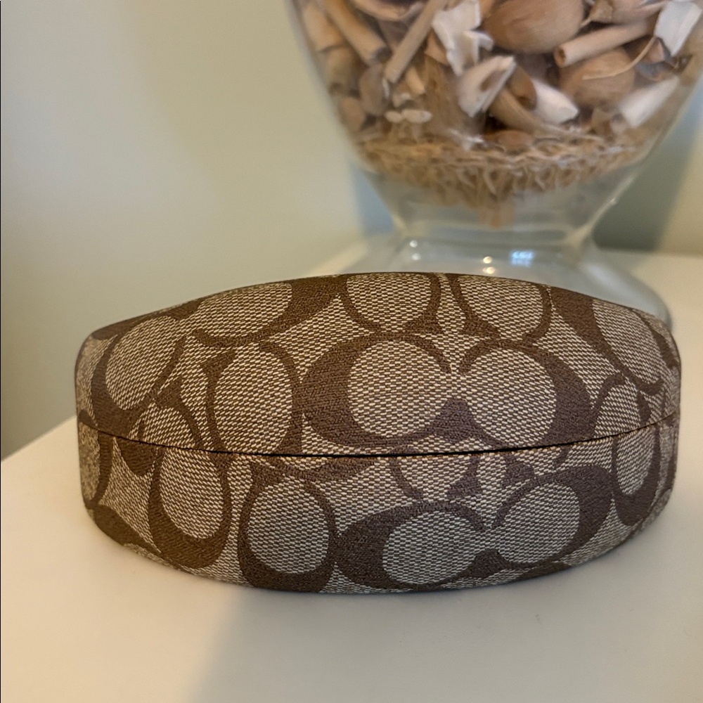 Coach Signature Monogram Brown Sunglasses Case